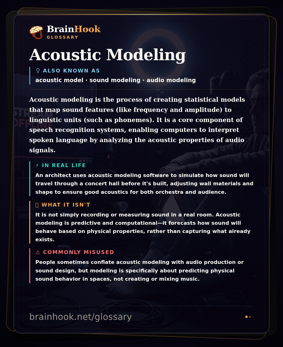 Acoustic Modeling — BrainHook Glossary card
