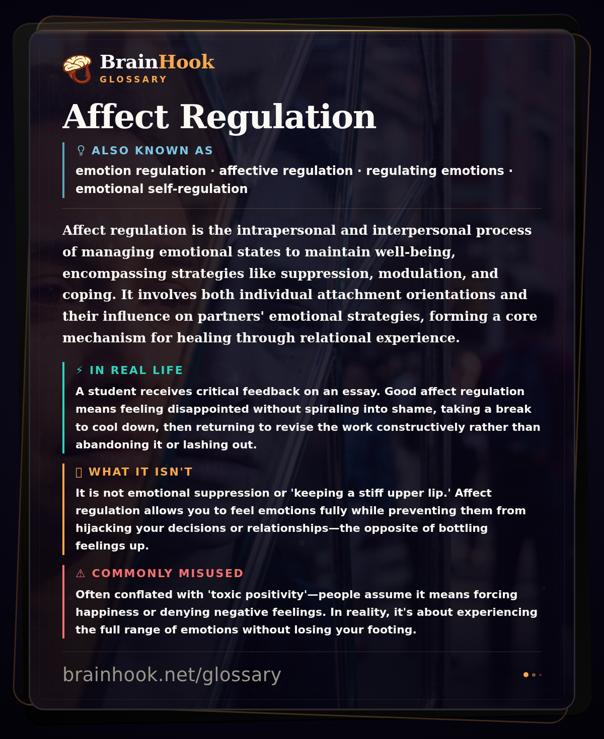 Affect Regulation — BrainHook Glossary card