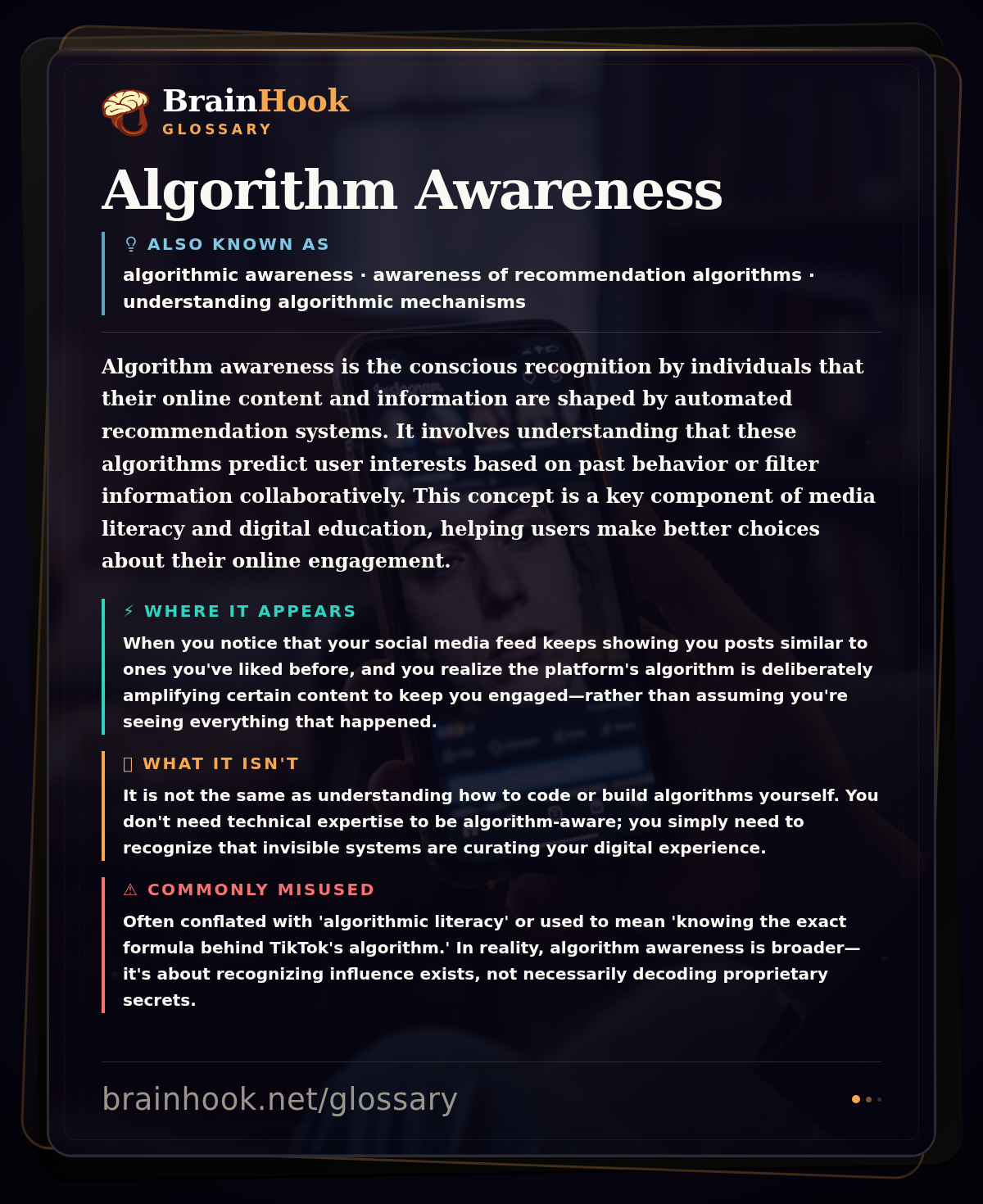 Algorithm Awareness — BrainHook Glossary card