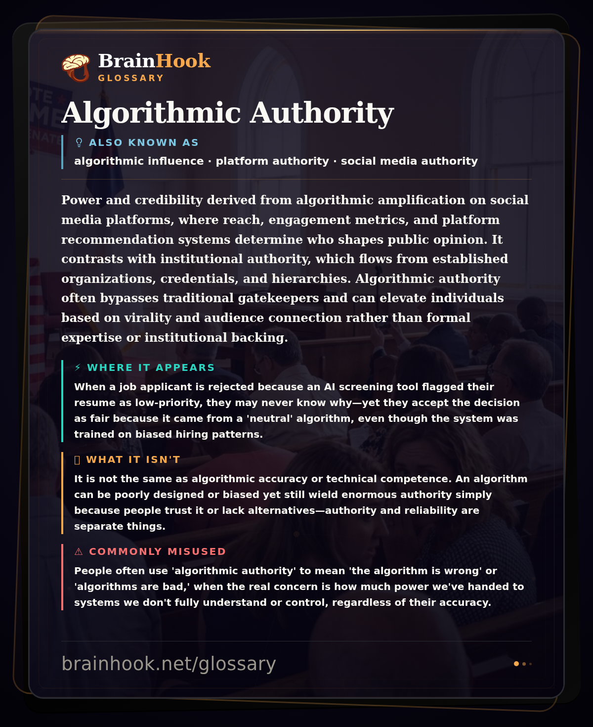 Algorithmic Authority — BrainHook Glossary card