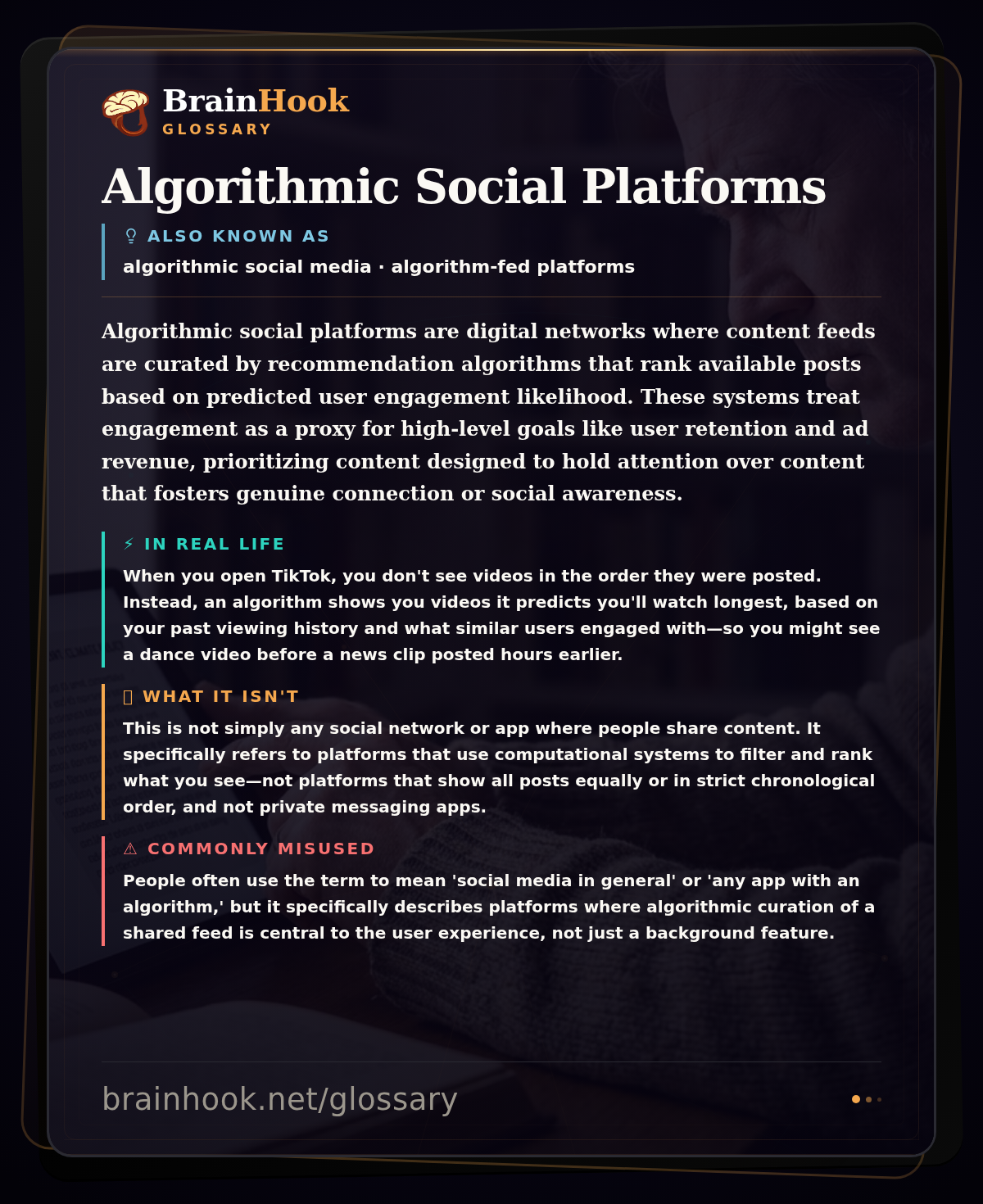 Algorithmic Social Platforms — BrainHook Glossary card