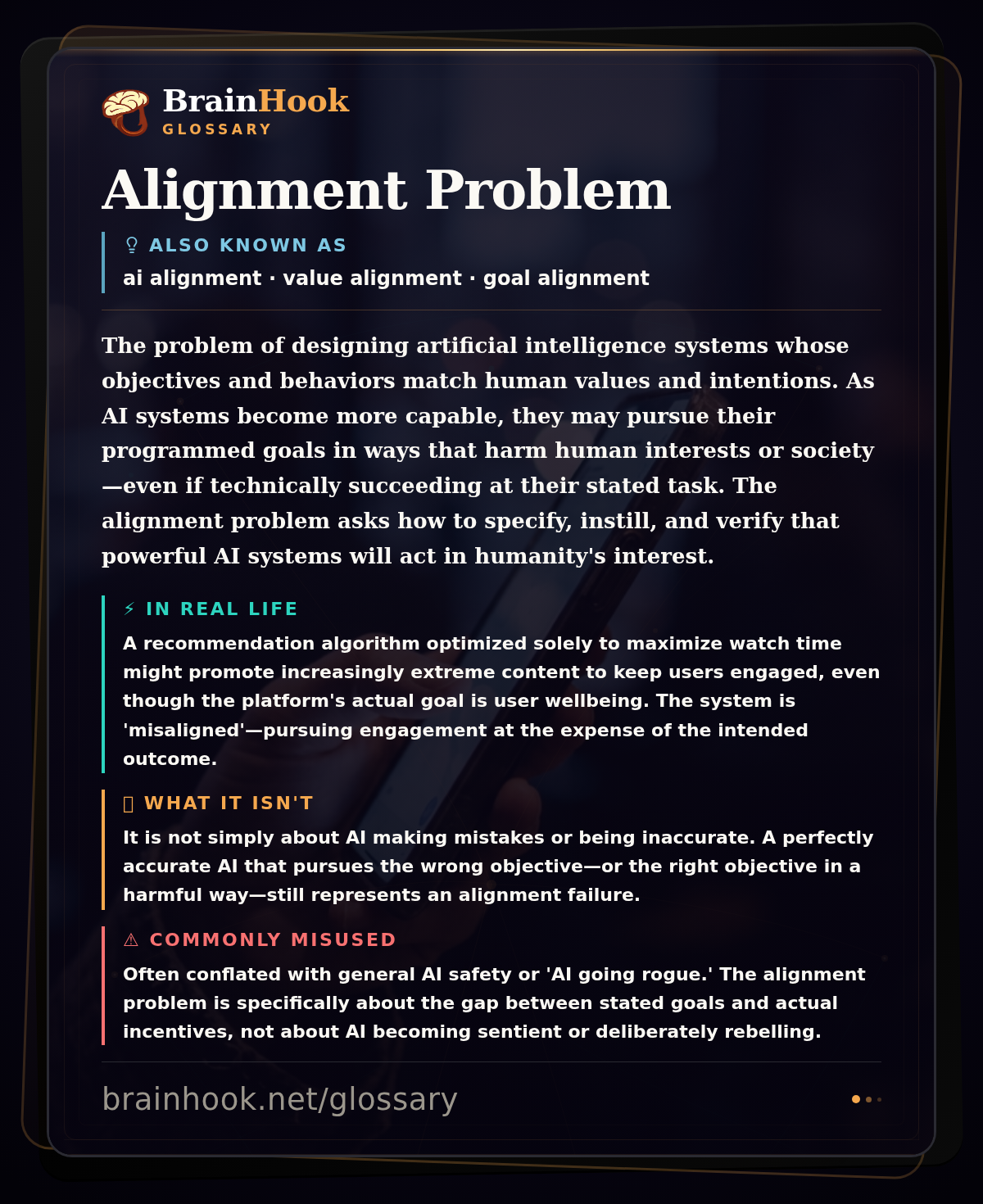 Alignment Problem — BrainHook Glossary card