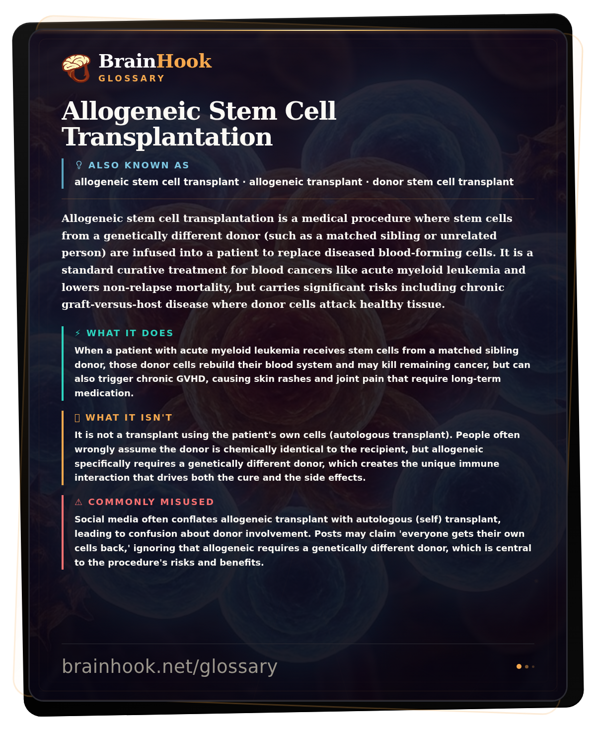 Allogeneic Stem Cell Transplantation — BrainHook Glossary card