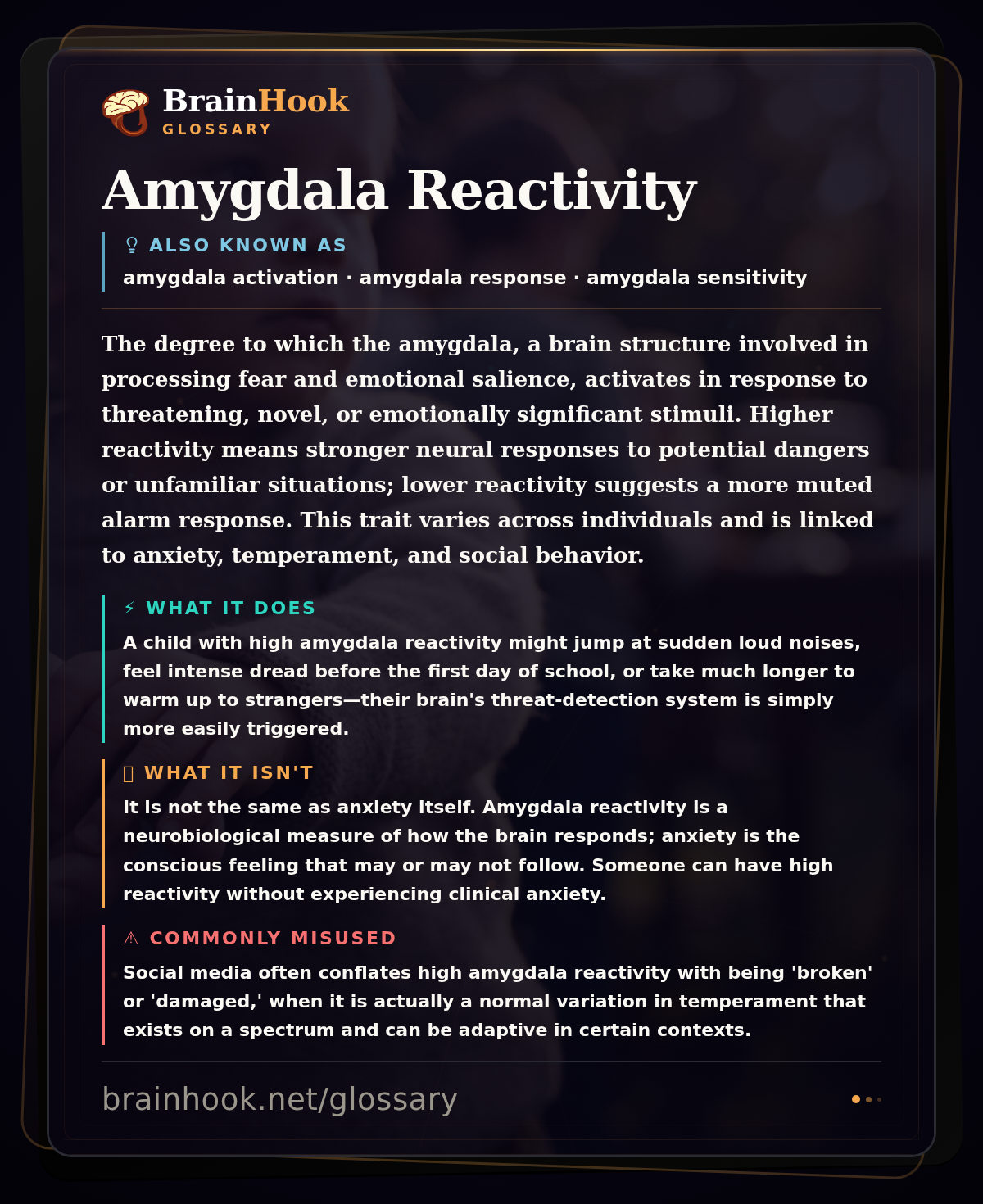 Amygdala Reactivity — BrainHook Glossary card