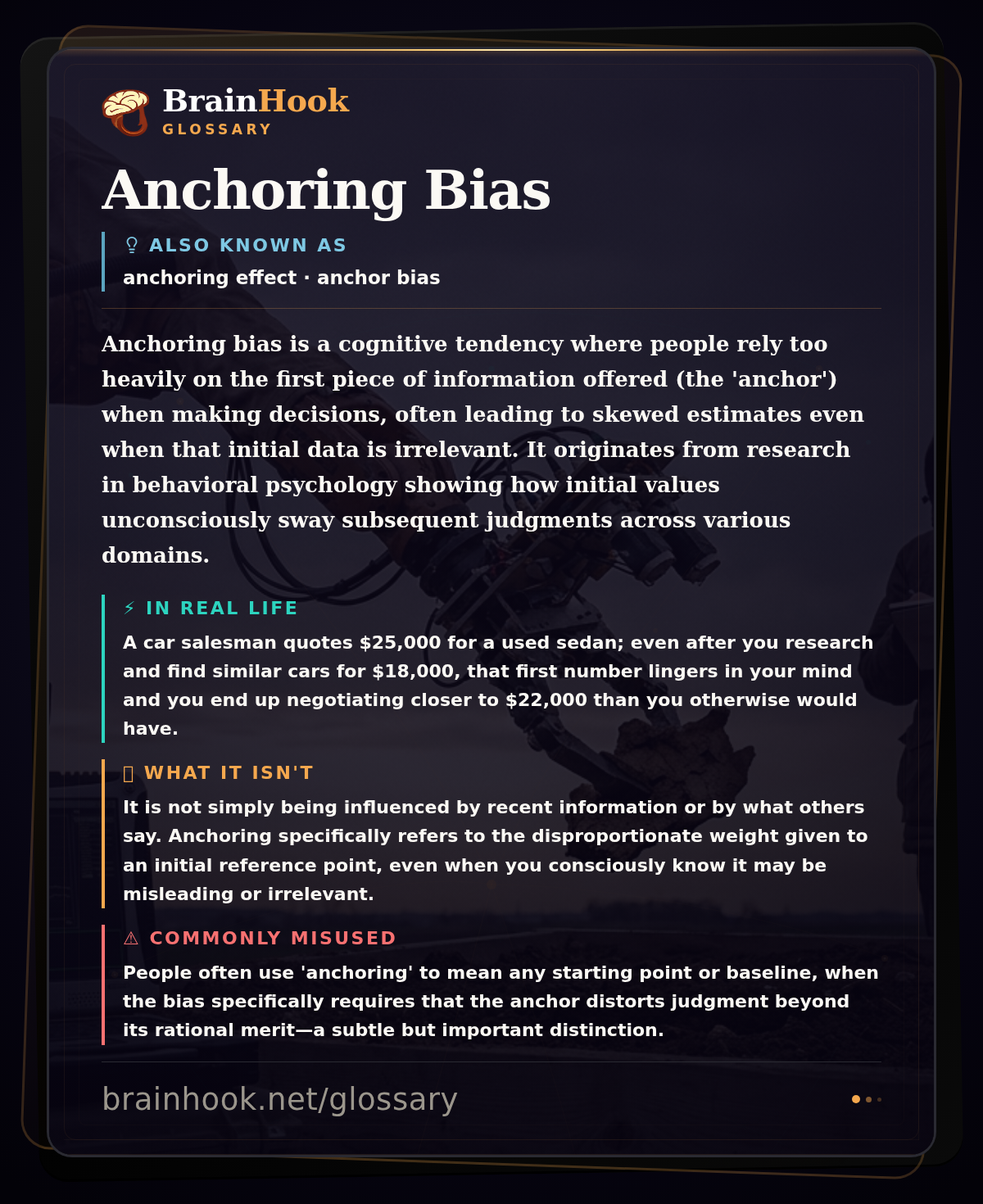 Anchoring Bias — BrainHook Glossary card