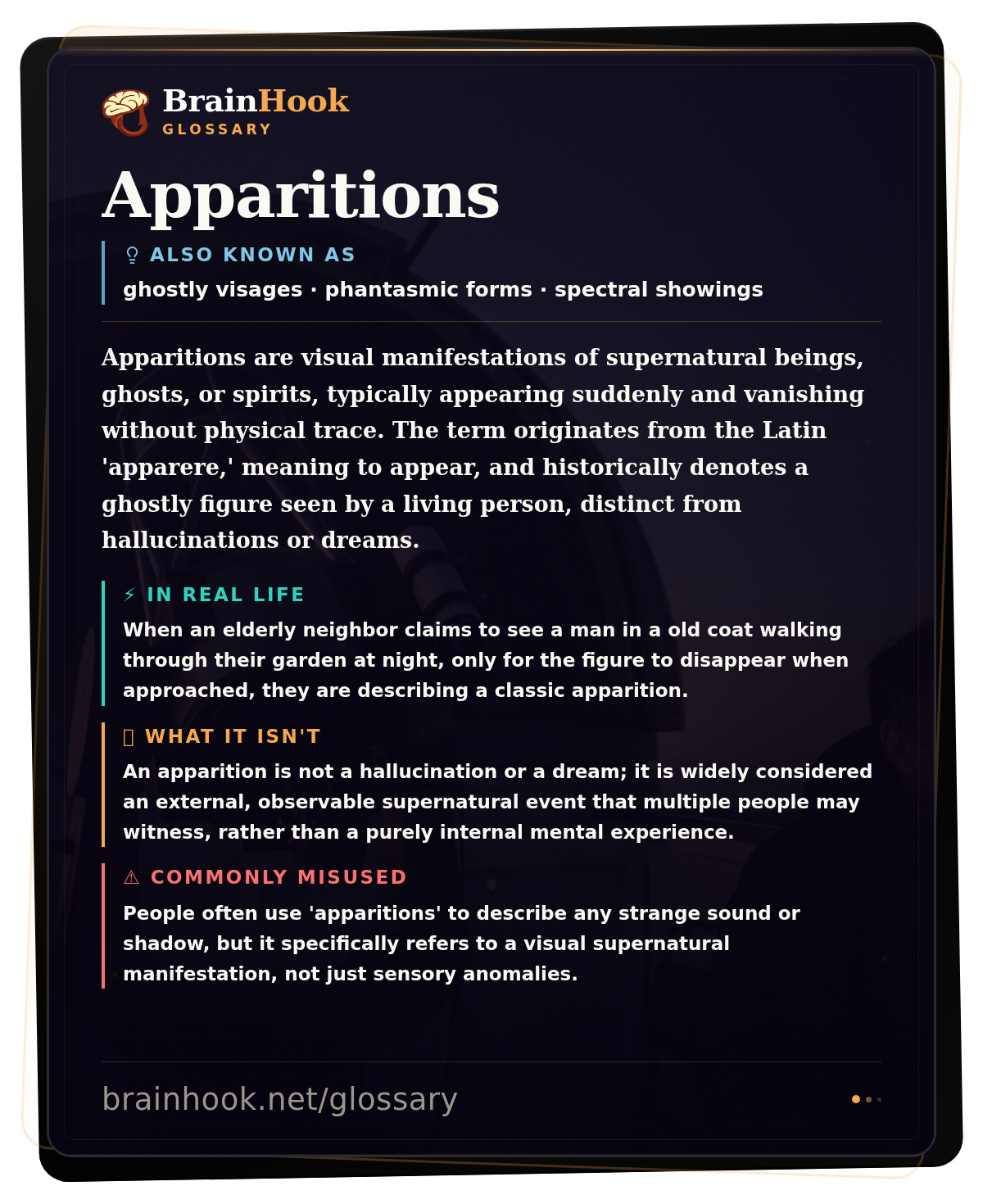 Apparitions — BrainHook Glossary card