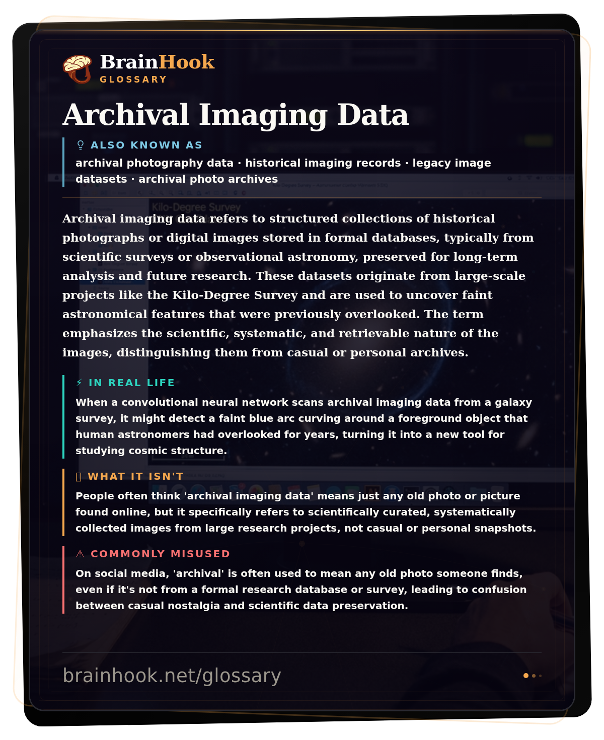 Archival Imaging Data — BrainHook Glossary card