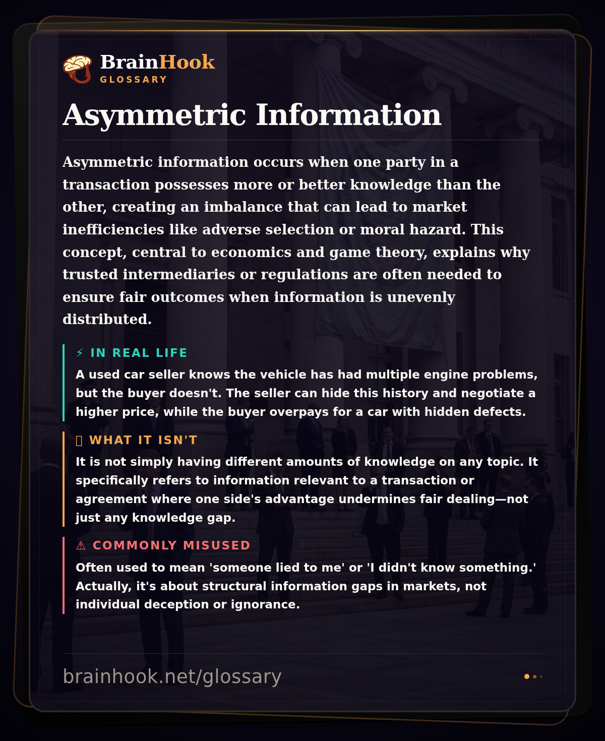 Asymmetric Information — BrainHook Glossary card