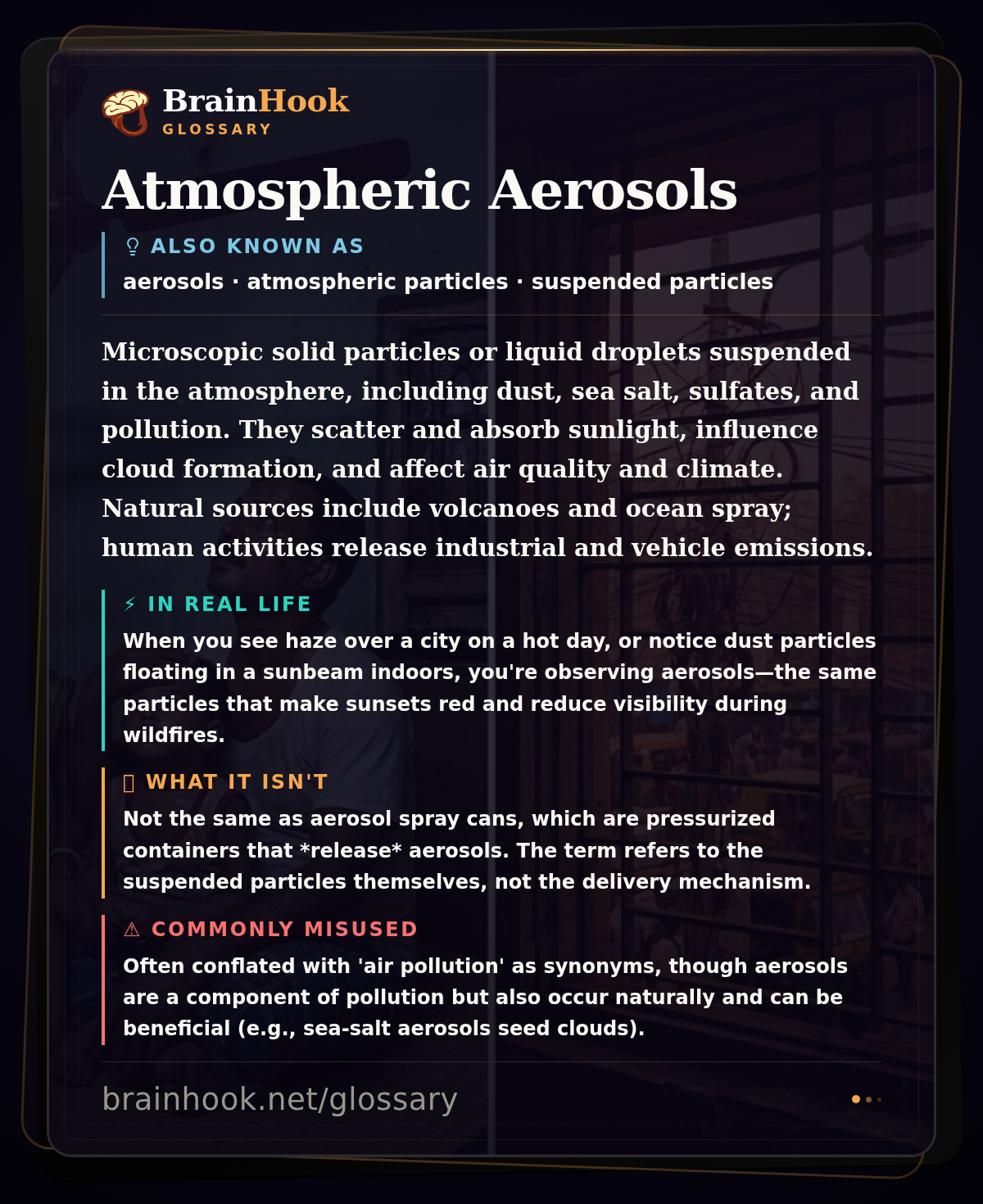 Atmospheric Aerosols — BrainHook Glossary card