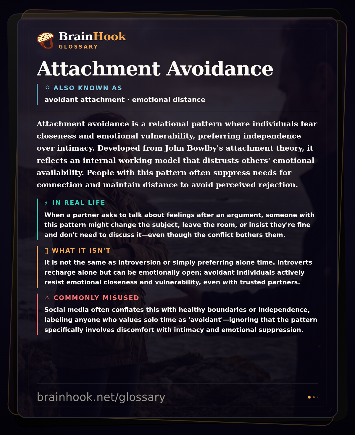 Attachment Avoidance — BrainHook Glossary card