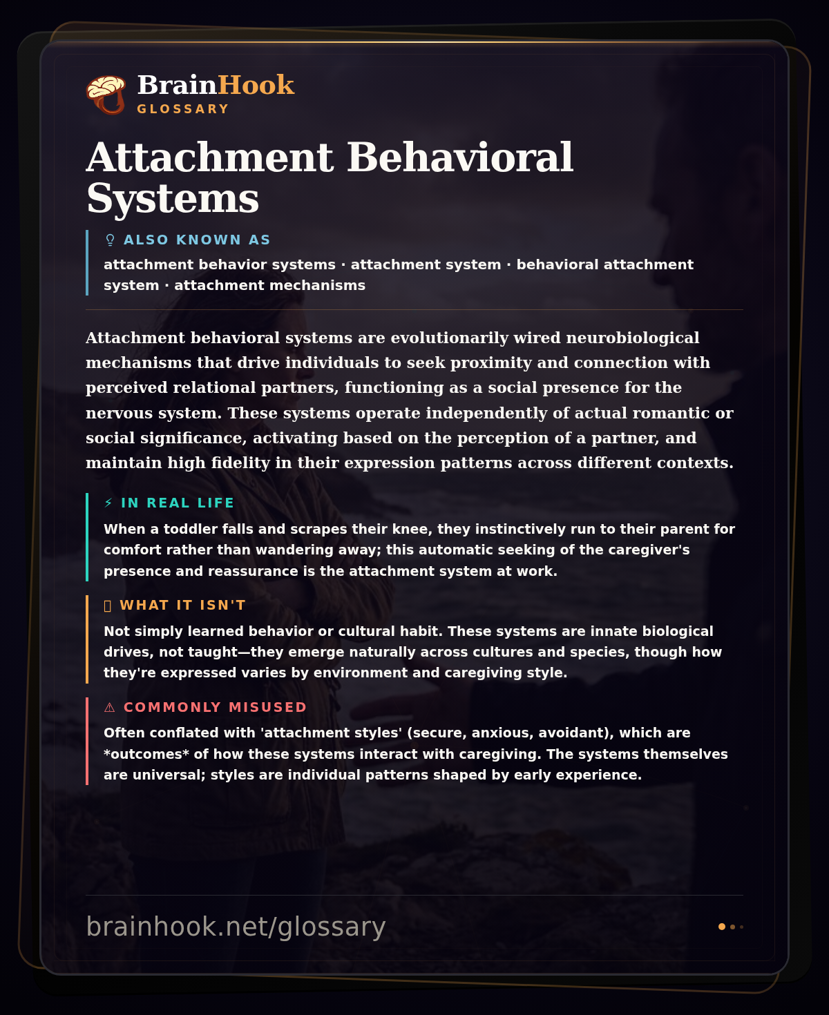 Attachment Behavioral Systems — BrainHook Glossary card