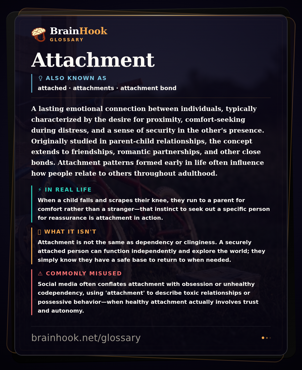 Attachment — BrainHook Glossary card