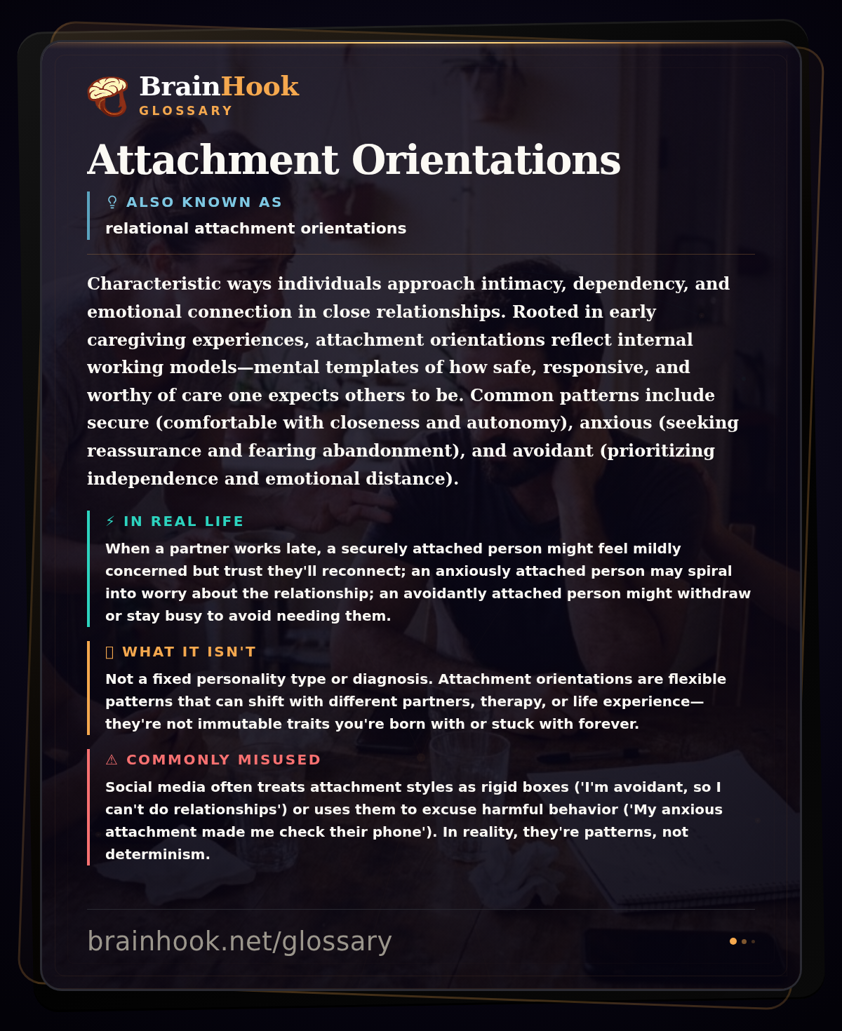 Attachment Orientations — BrainHook Glossary card