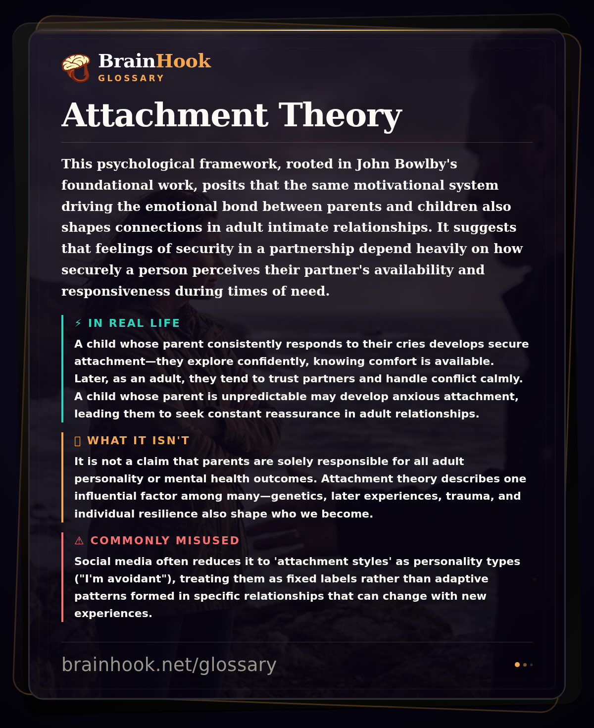 Attachment Theory — BrainHook Glossary card