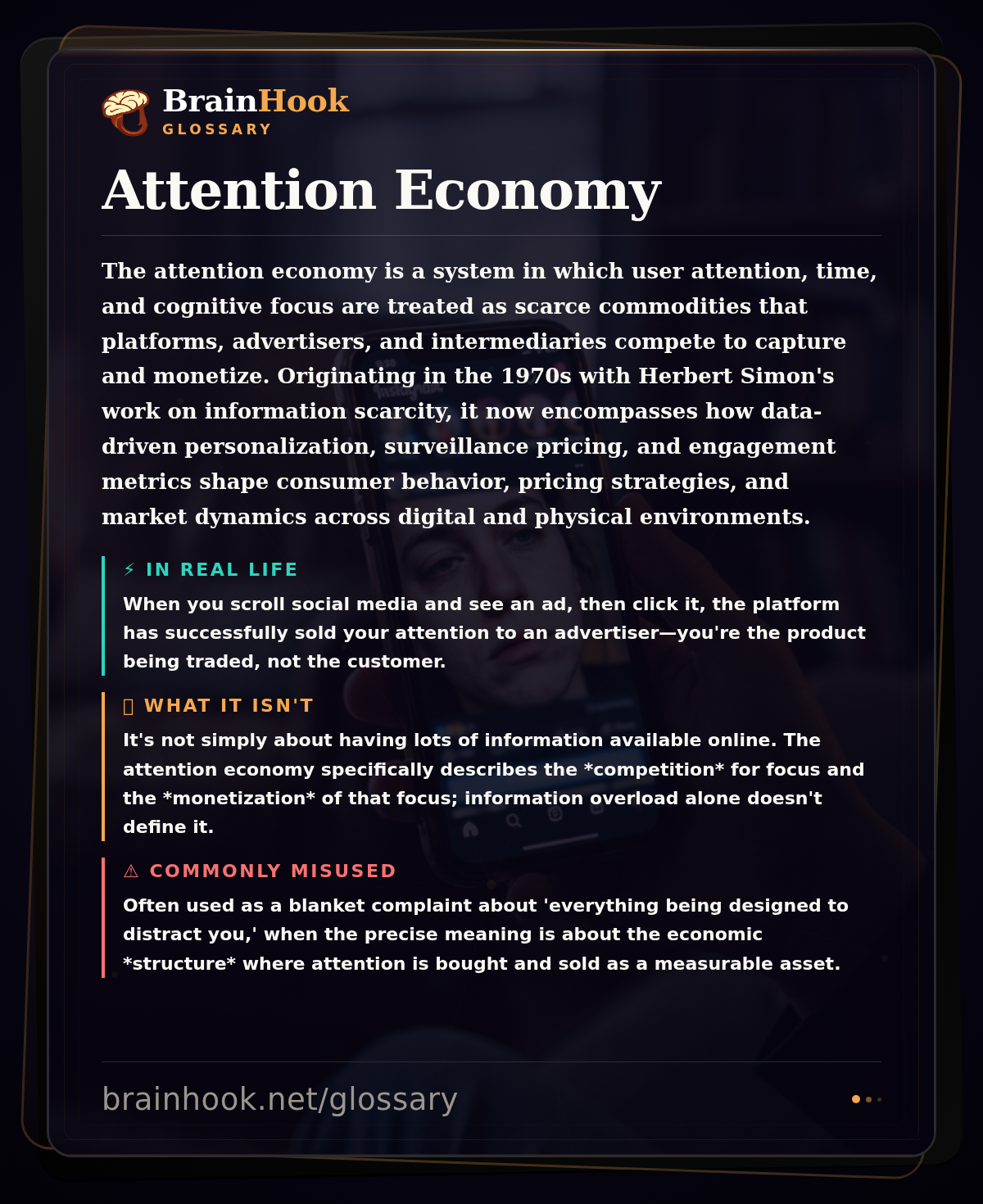 Attention Economy — BrainHook Glossary card