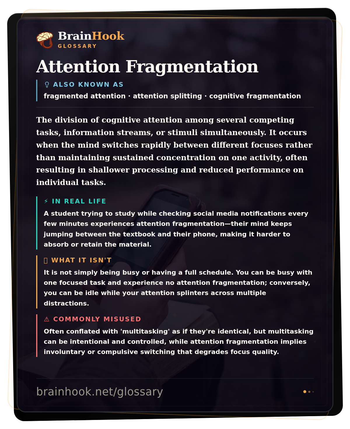 Attention Fragmentation — BrainHook Glossary card