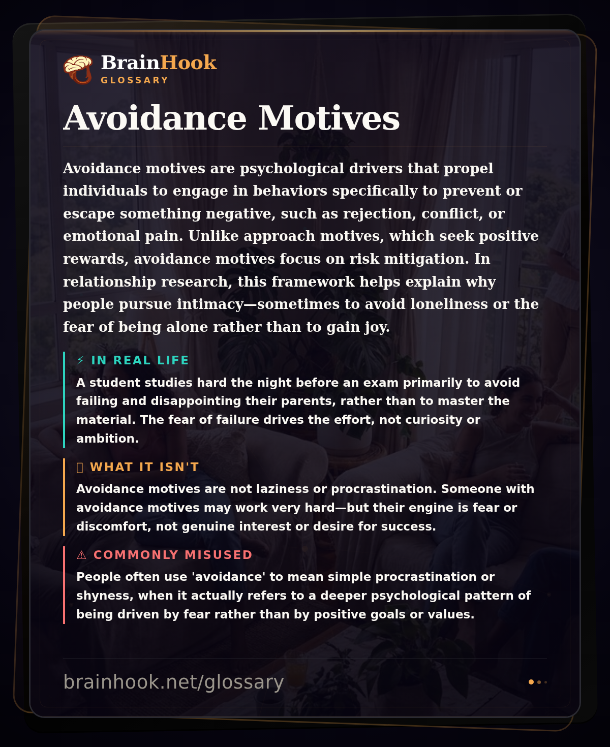 Avoidance Motives — BrainHook Glossary card