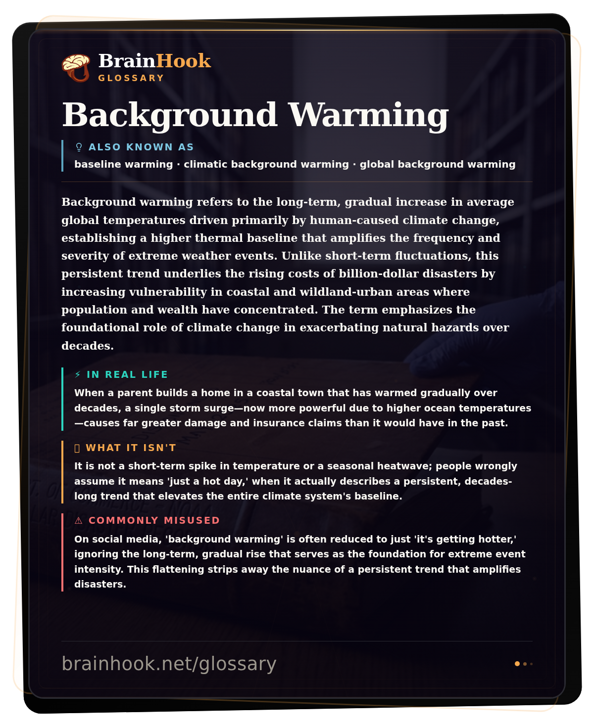 Background Warming — BrainHook Glossary card