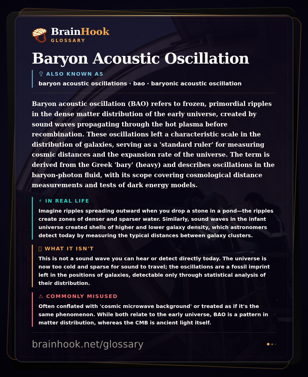 Baryon Acoustic Oscillation — BrainHook Glossary card