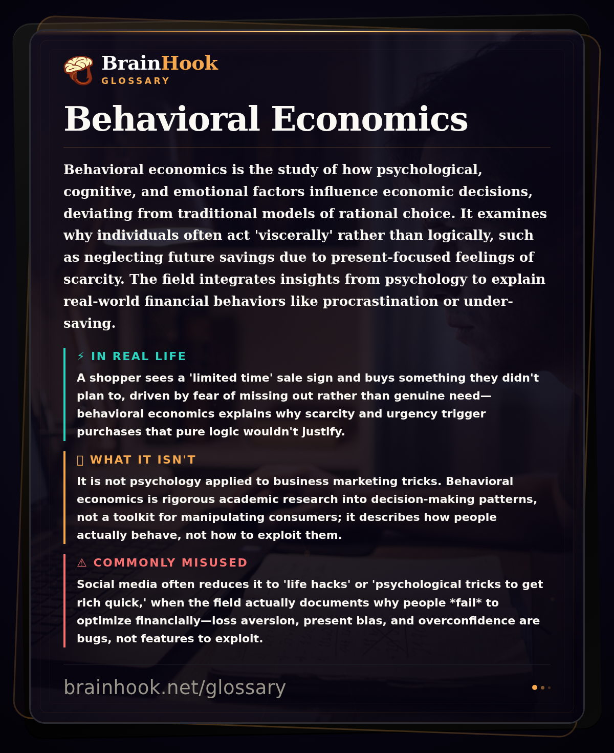 Behavioral Economics — BrainHook Glossary card