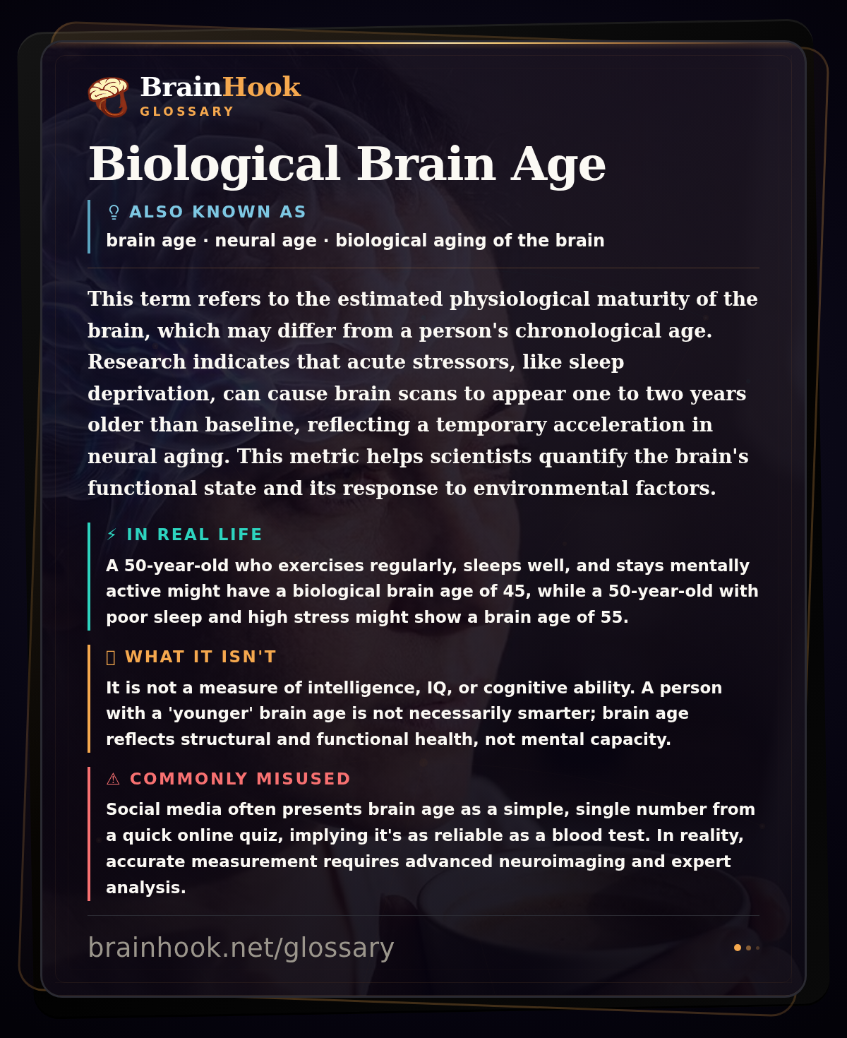 Biological Brain Age — BrainHook Glossary card