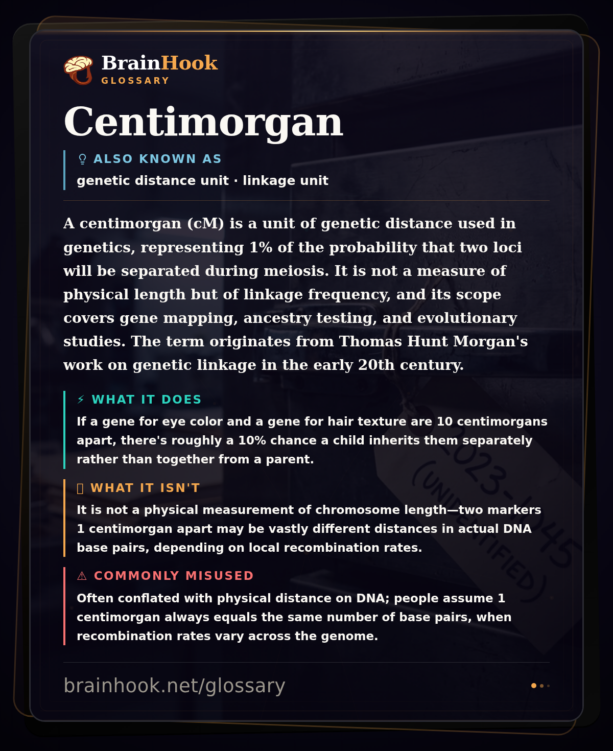 Centimorgan — BrainHook Glossary card