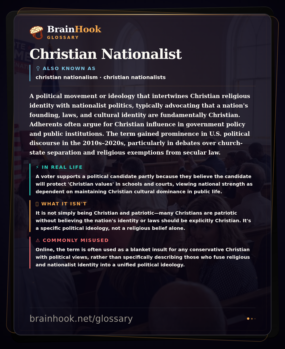 Christian Nationalist — BrainHook Glossary card