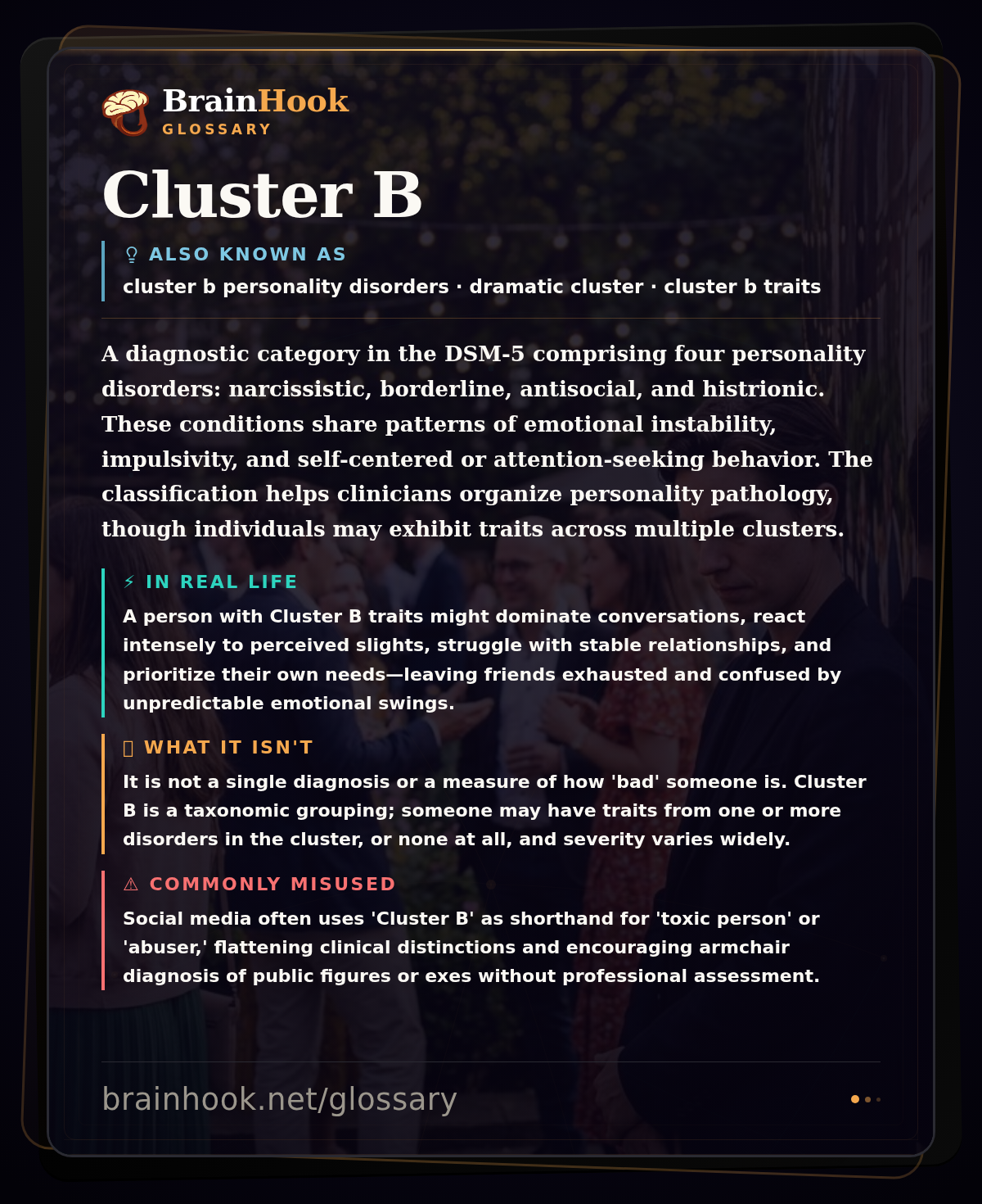Cluster B — BrainHook Glossary card