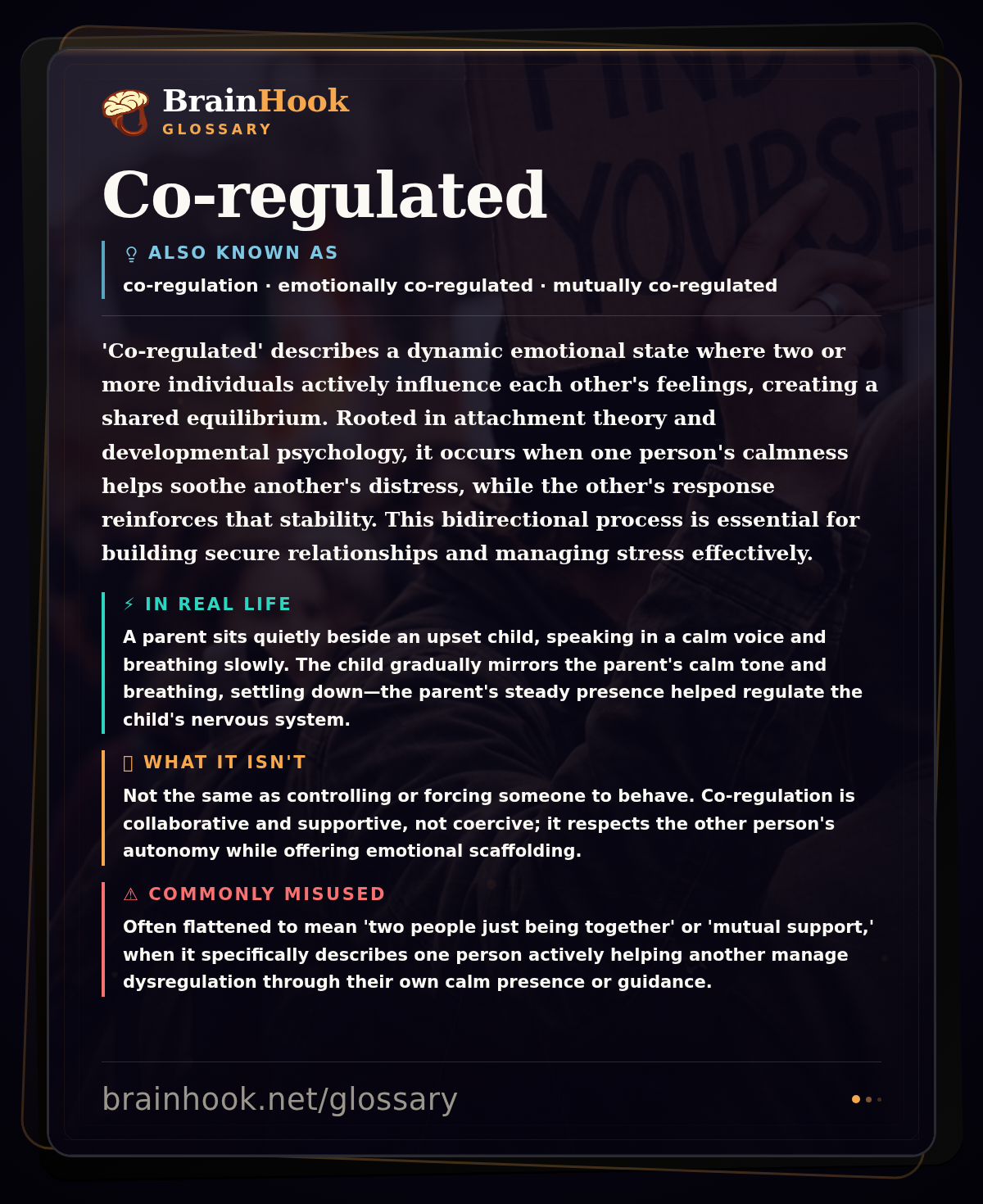 Co-regulated — BrainHook Glossary card