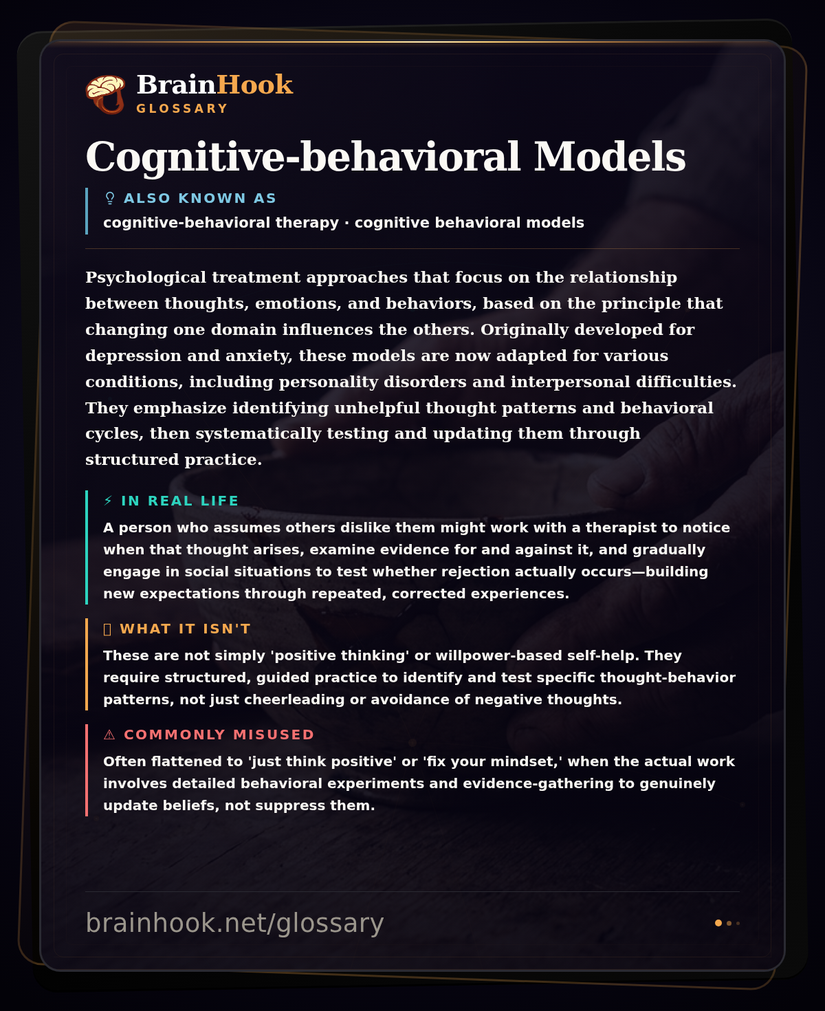 Cognitive-behavioral Models — BrainHook Glossary card
