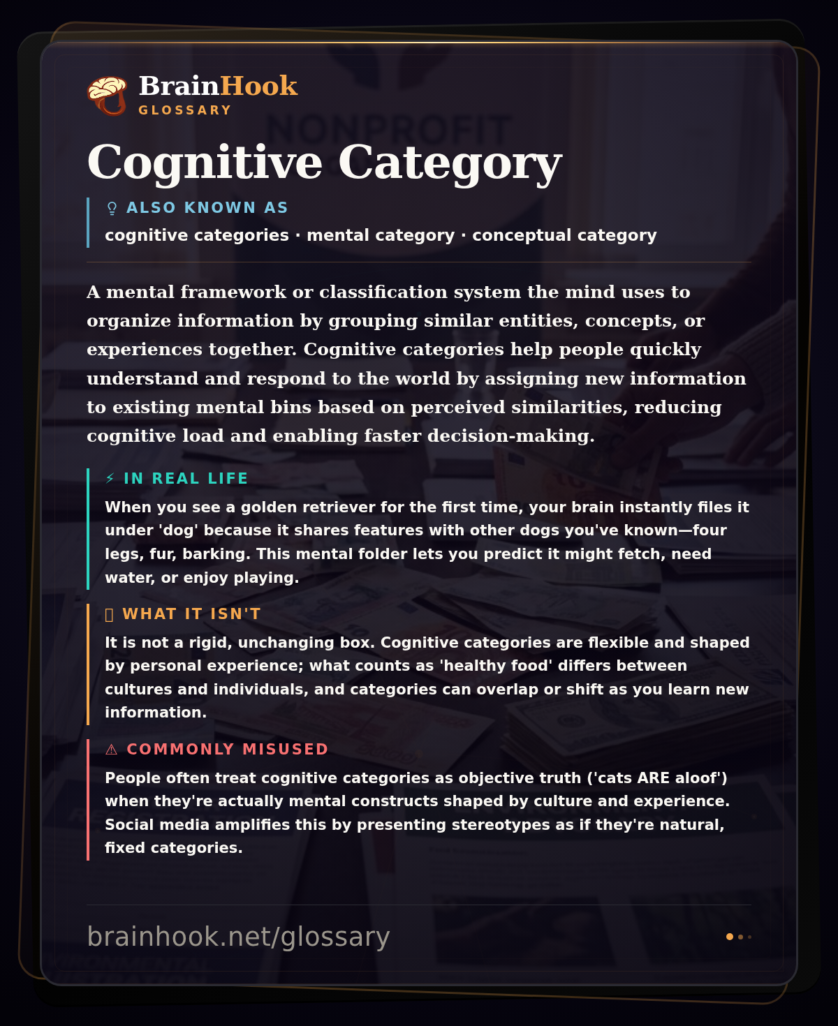 Cognitive Category — BrainHook Glossary card