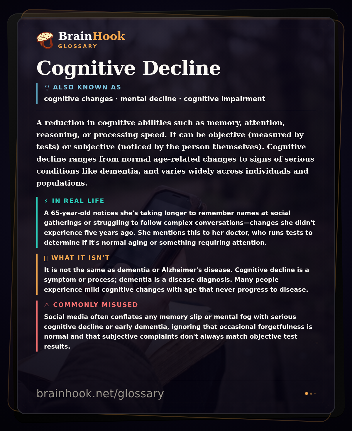 Cognitive Decline — BrainHook Glossary card