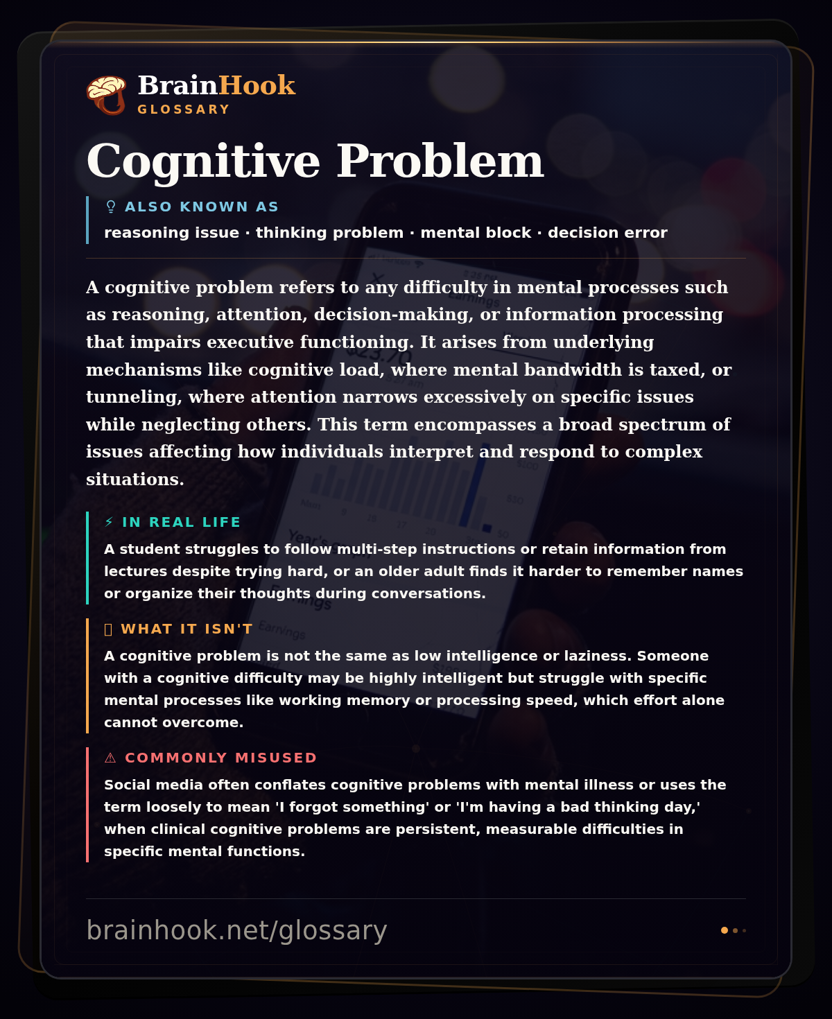 Cognitive Problem — BrainHook Glossary card