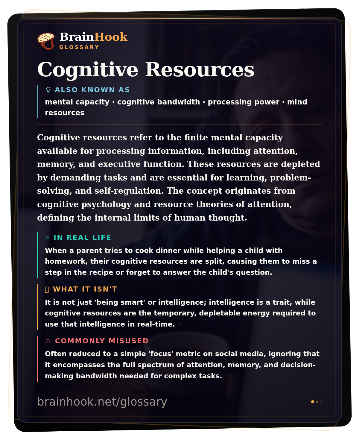 Cognitive Resources — BrainHook Glossary card