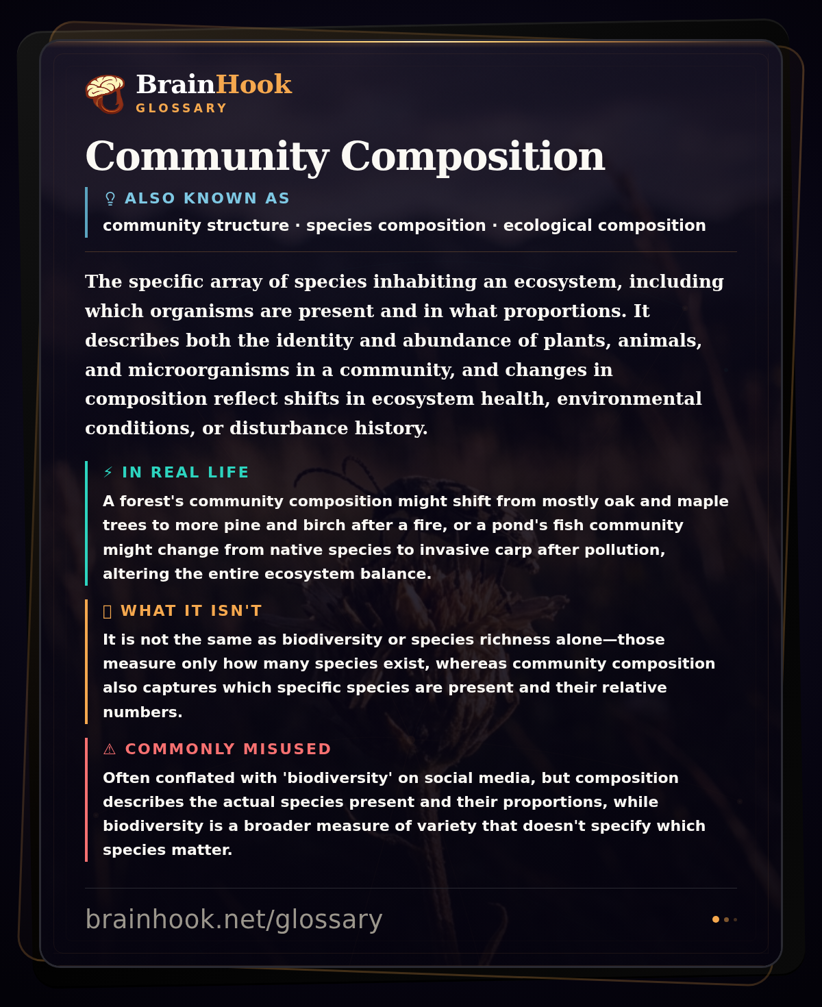 Community Composition — BrainHook Glossary card
