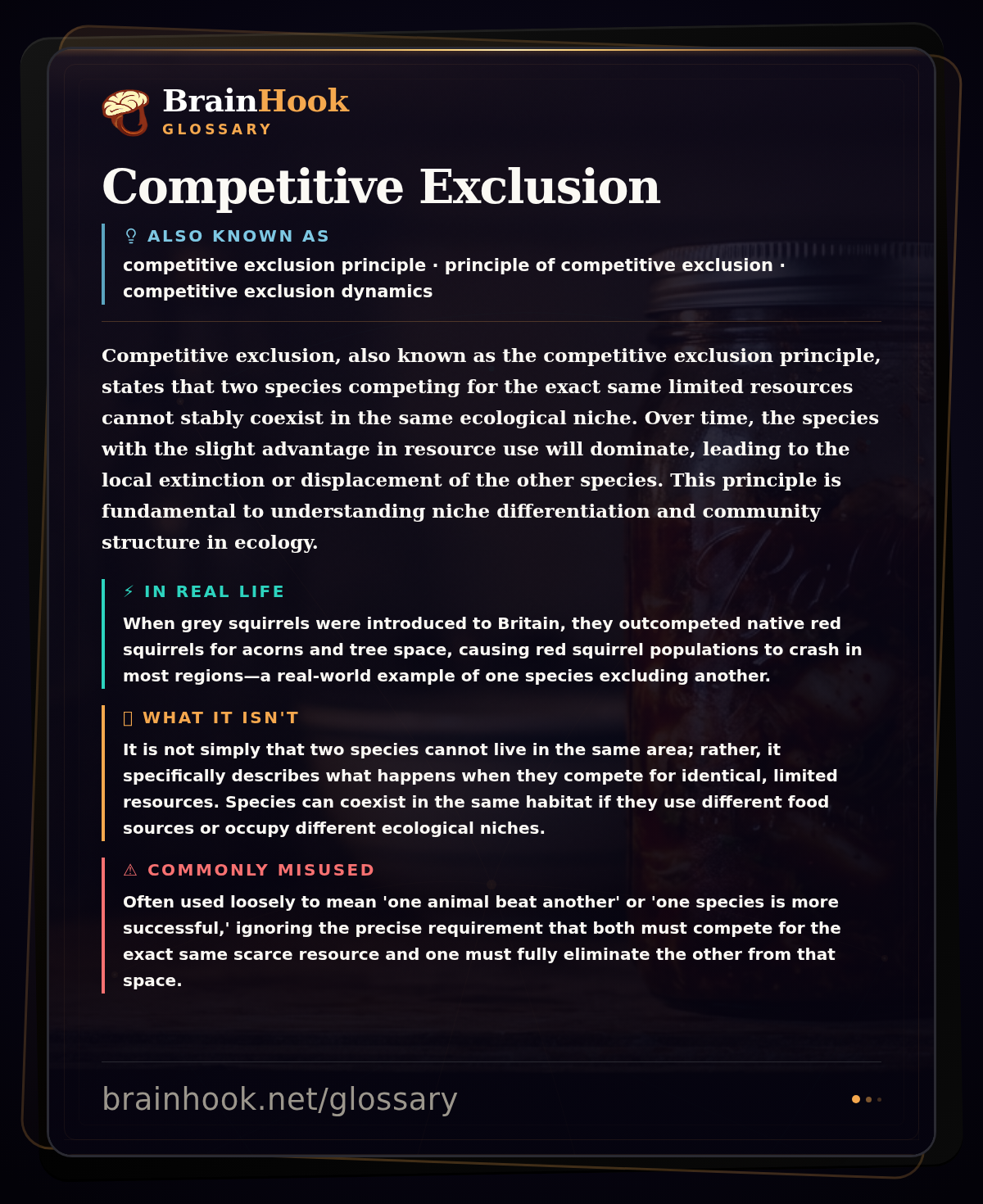 Competitive Exclusion — BrainHook Glossary card