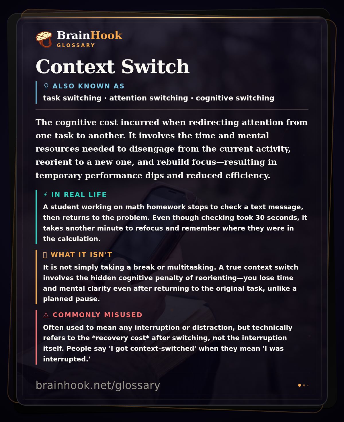 Context Switch — BrainHook Glossary card
