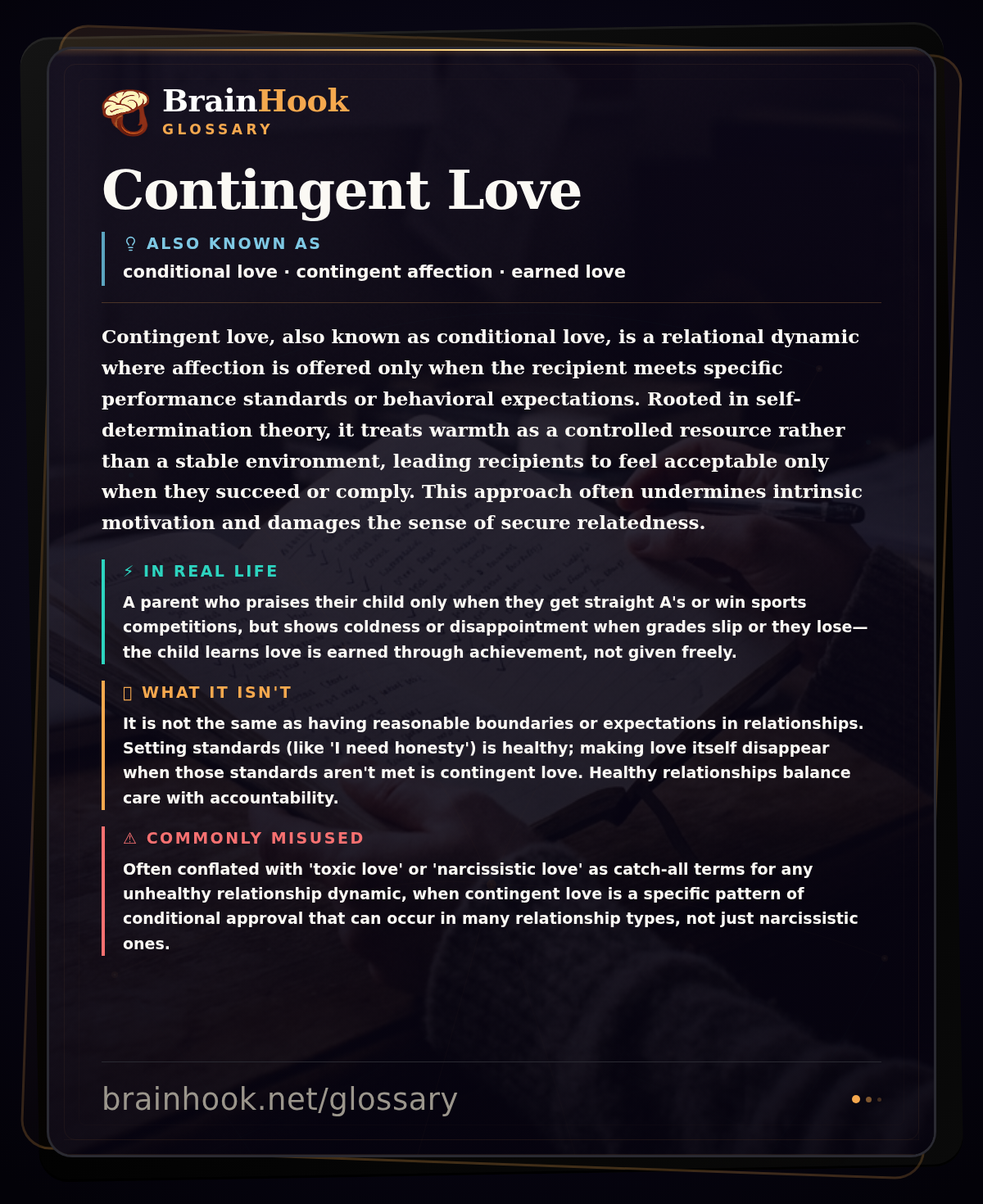 Contingent Love — BrainHook Glossary card