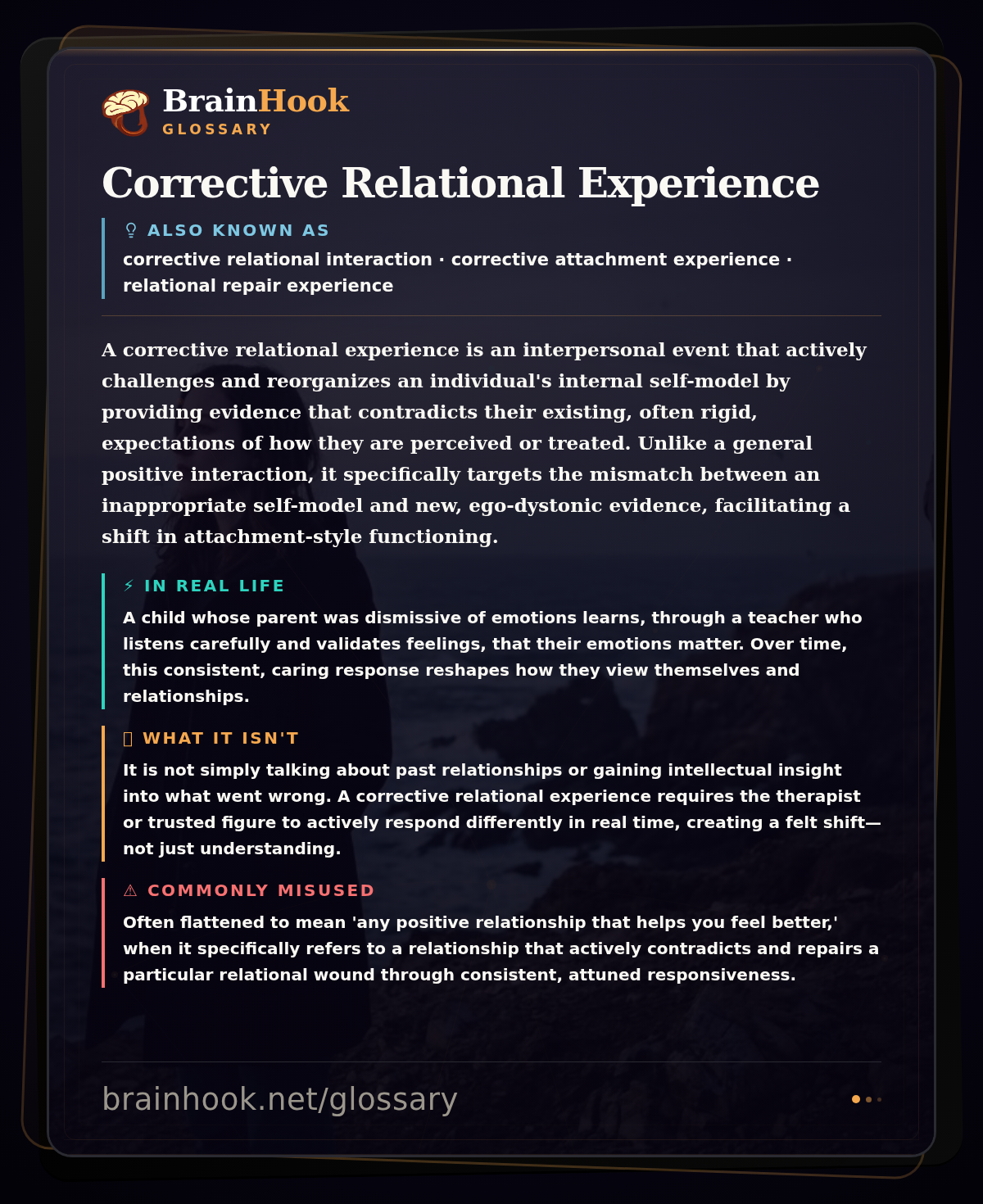 Corrective Relational Experience — BrainHook Glossary card