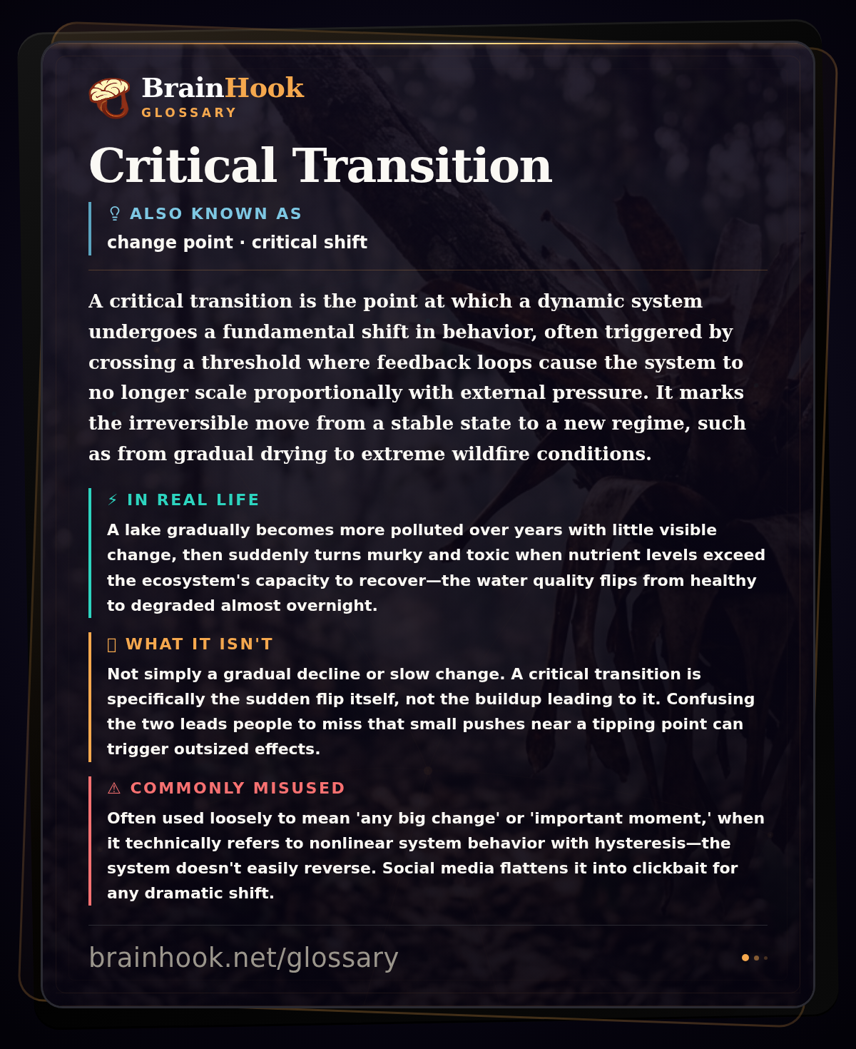 Critical Transition — BrainHook Glossary card