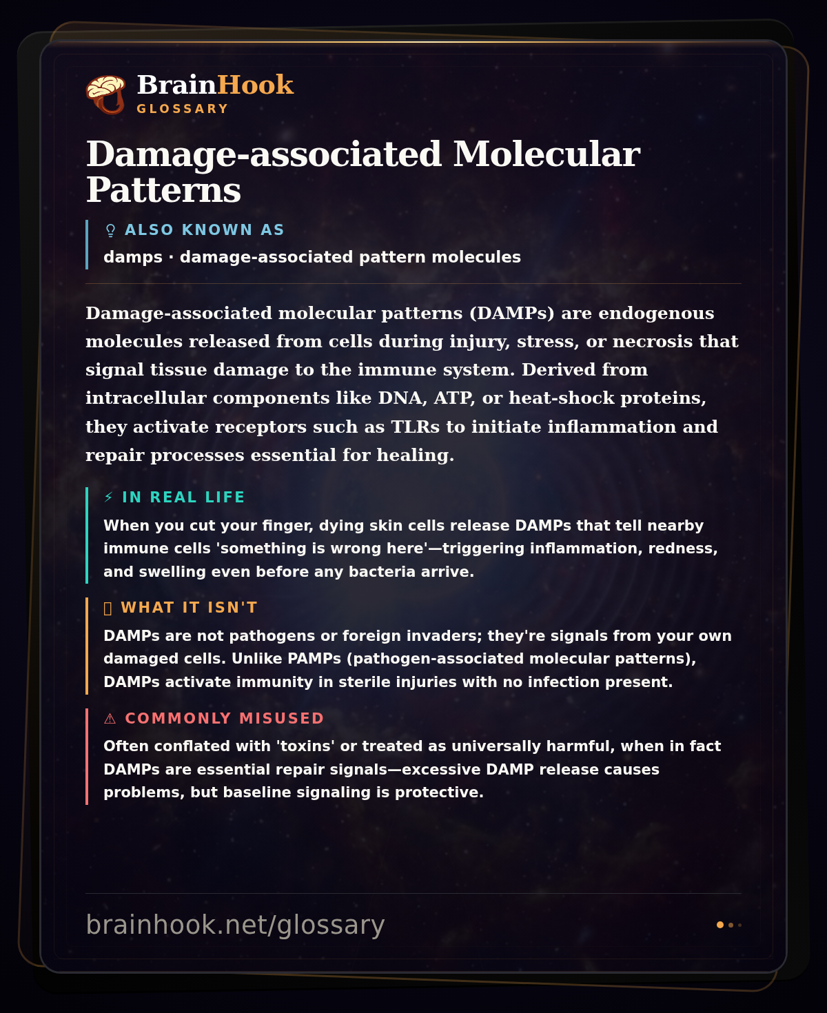Damage-associated Molecular Patterns — BrainHook Glossary card