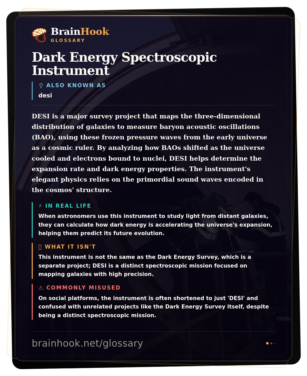 Dark Energy Spectroscopic Instrument — BrainHook Glossary card