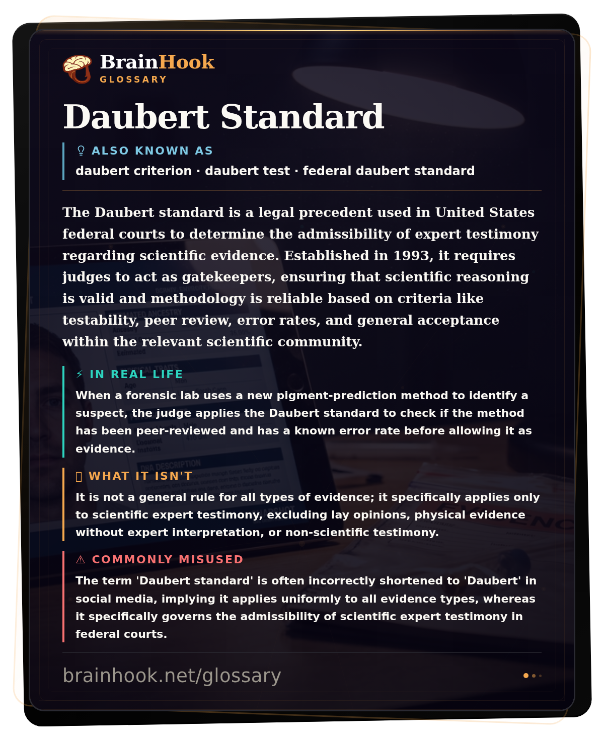 Daubert Standard — BrainHook Glossary card