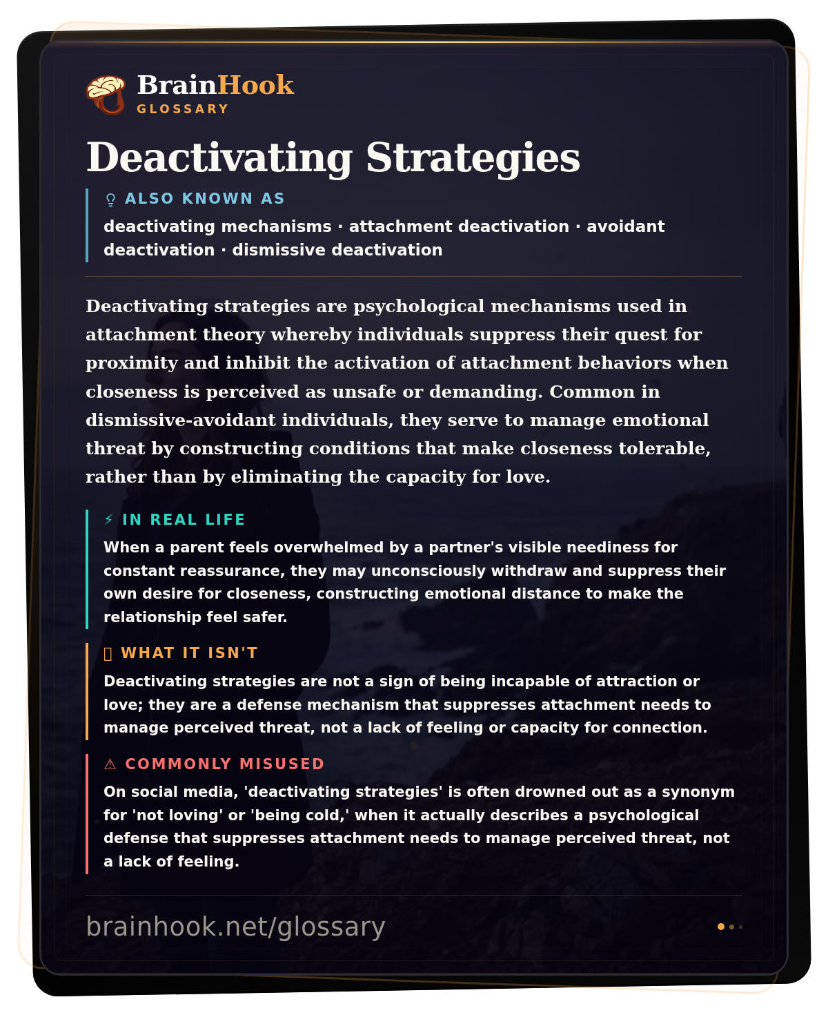 Deactivating Strategies — BrainHook Glossary card