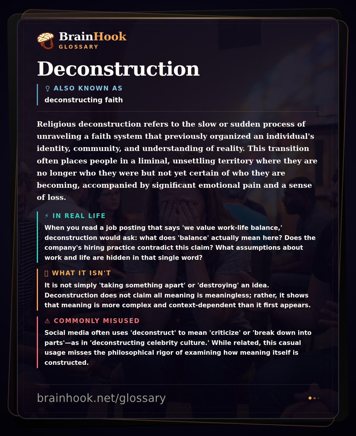 Deconstruction — BrainHook Glossary card