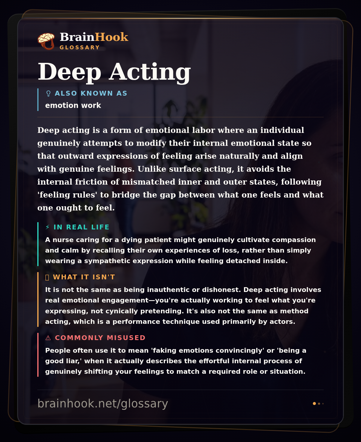 Deep Acting — BrainHook Glossary card