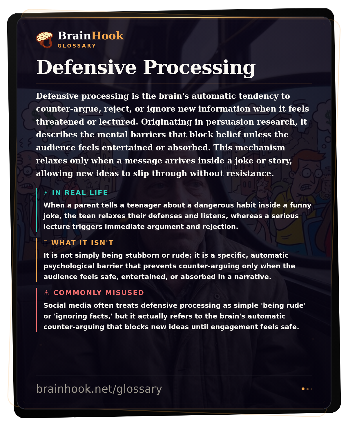 Defensive Processing — BrainHook Glossary card