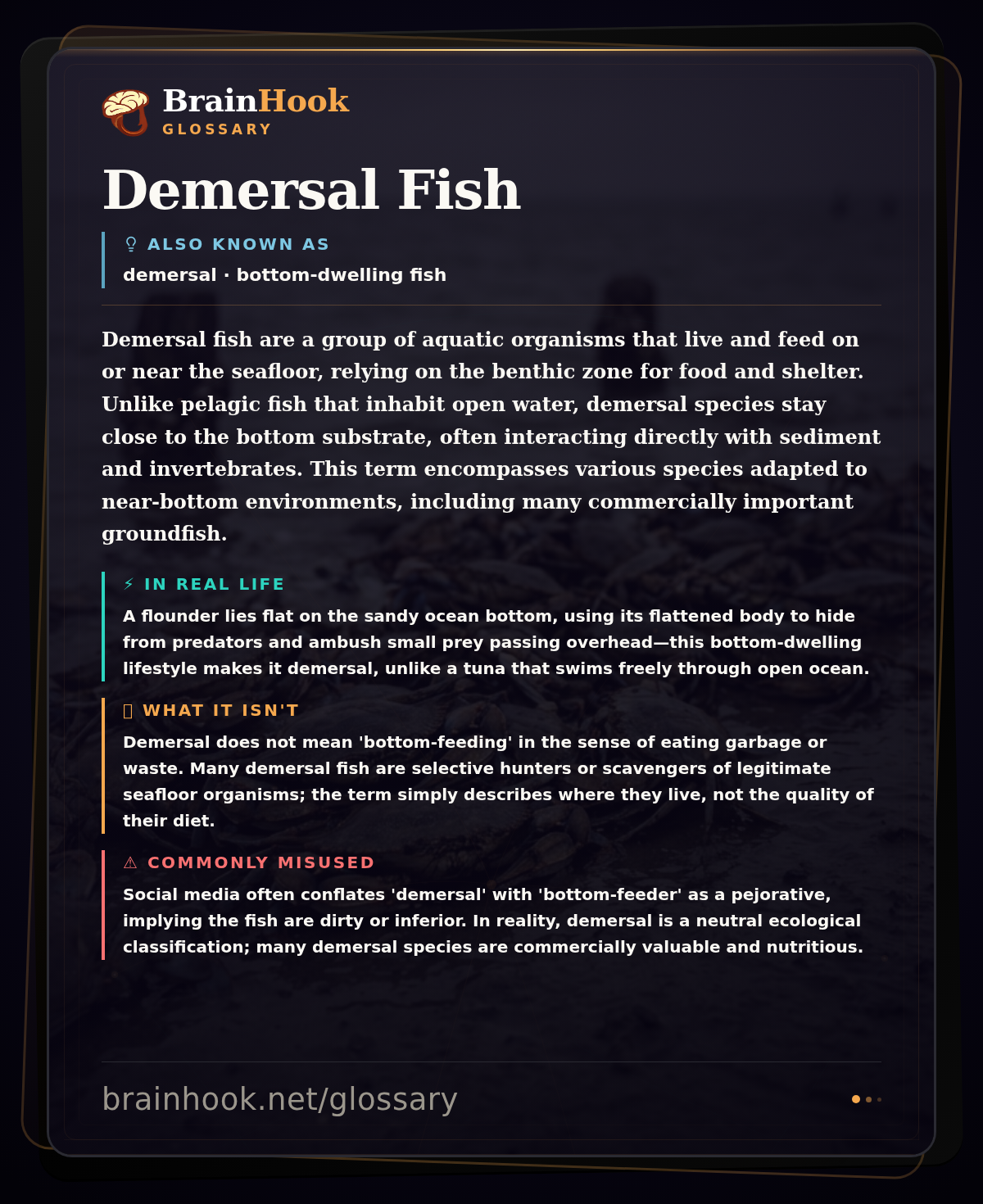 Demersal Fish — BrainHook Glossary card