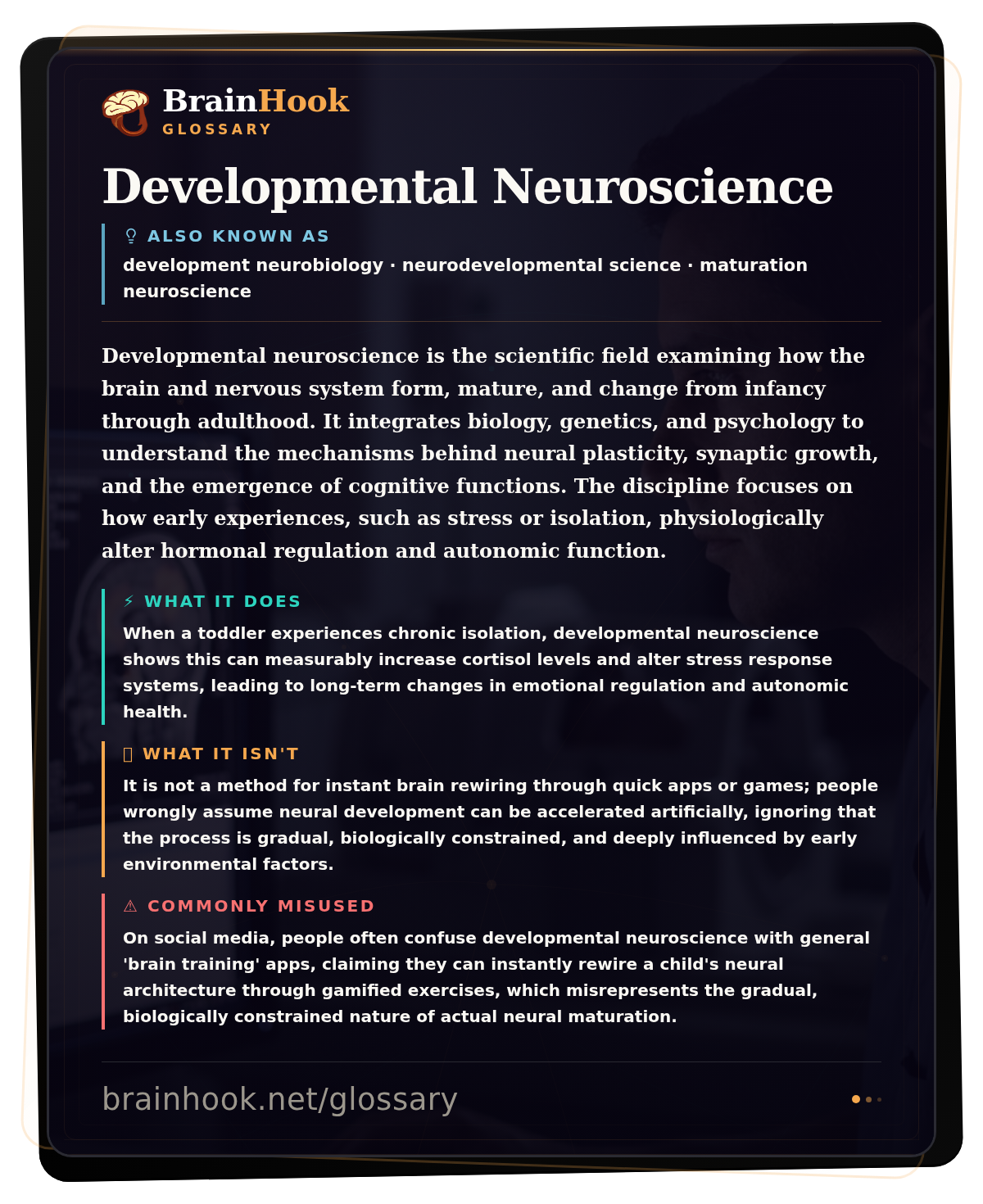 Developmental Neuroscience — BrainHook Glossary card