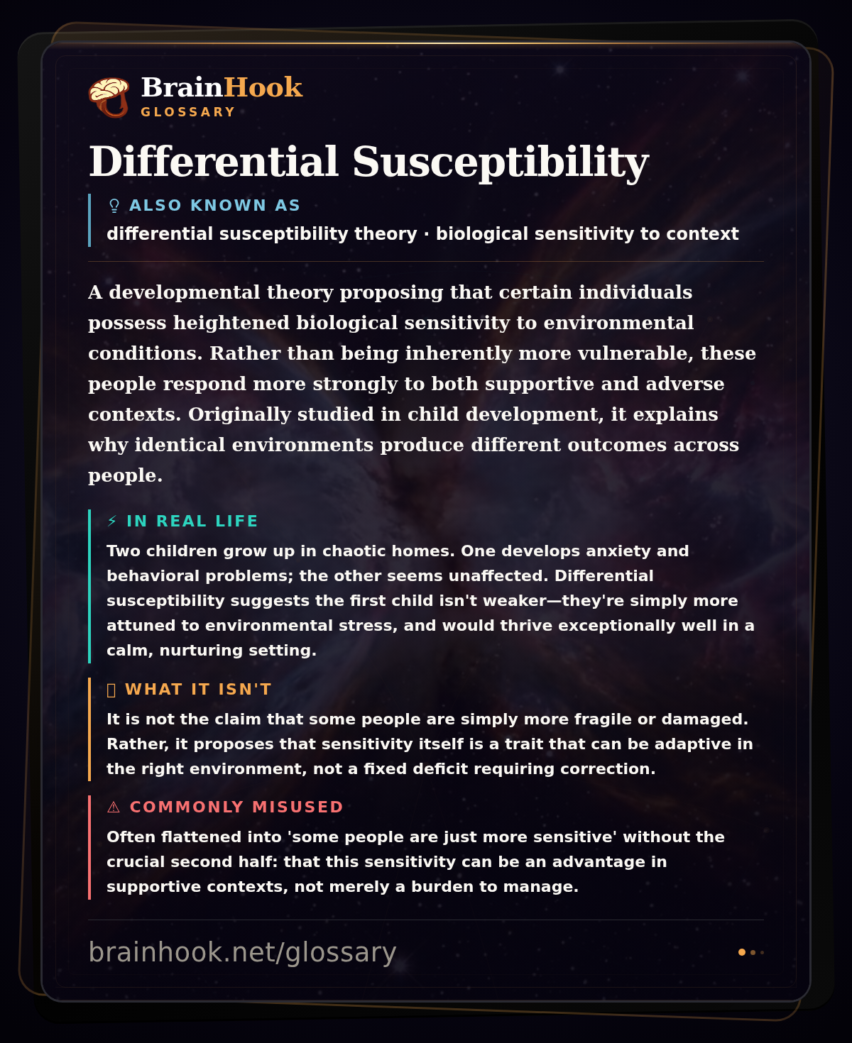 Differential Susceptibility — BrainHook Glossary card